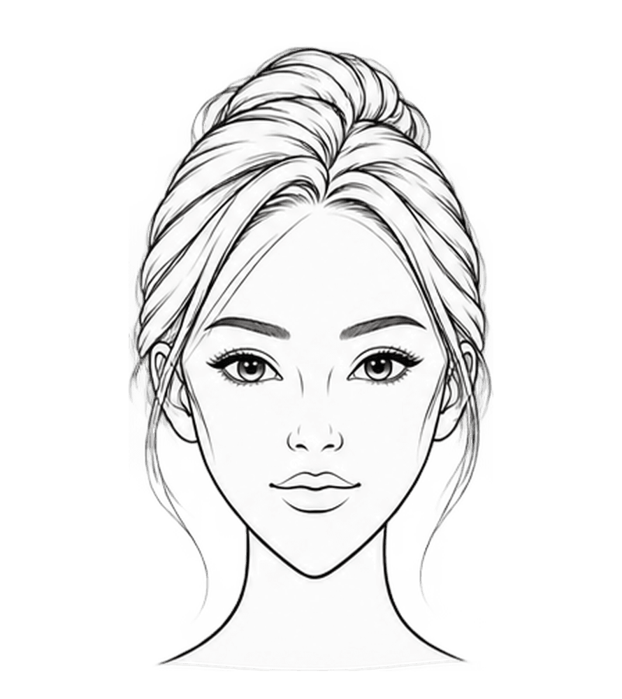 DIAMOND face shape outline for women