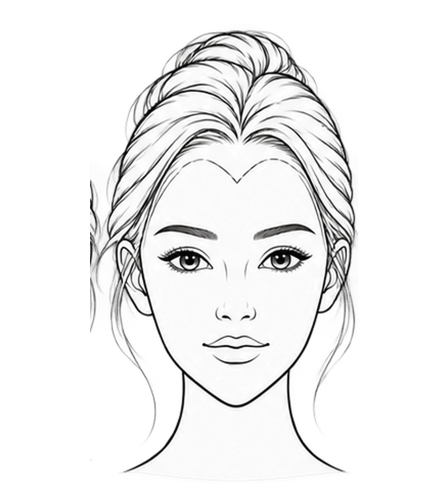 HEART face shape outline for women