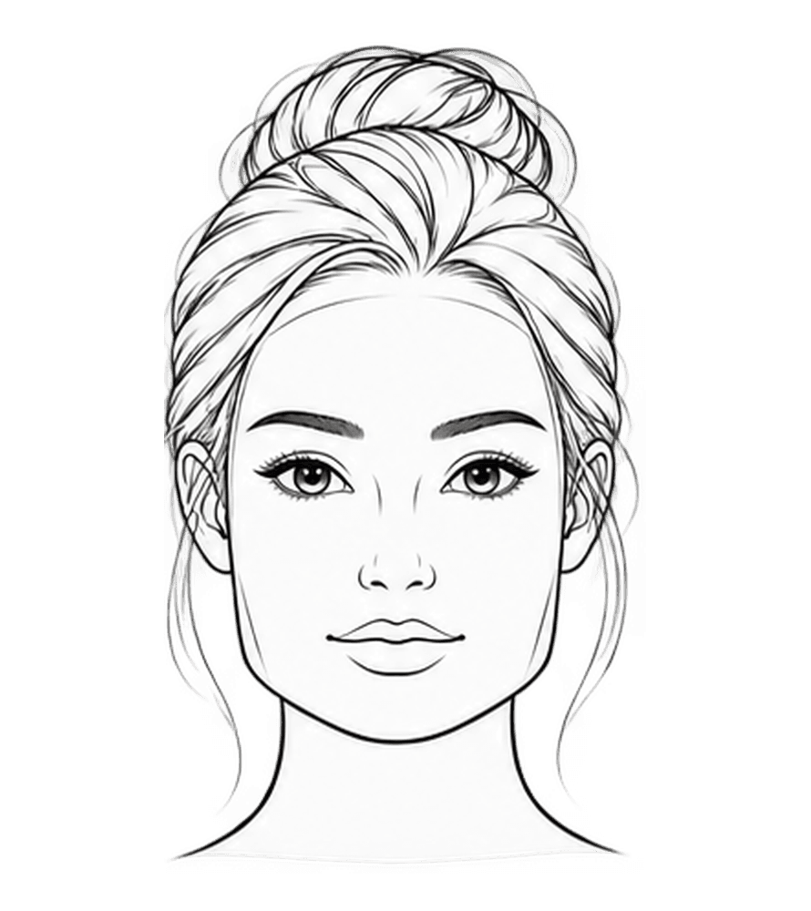SQUARE face shape outline for women