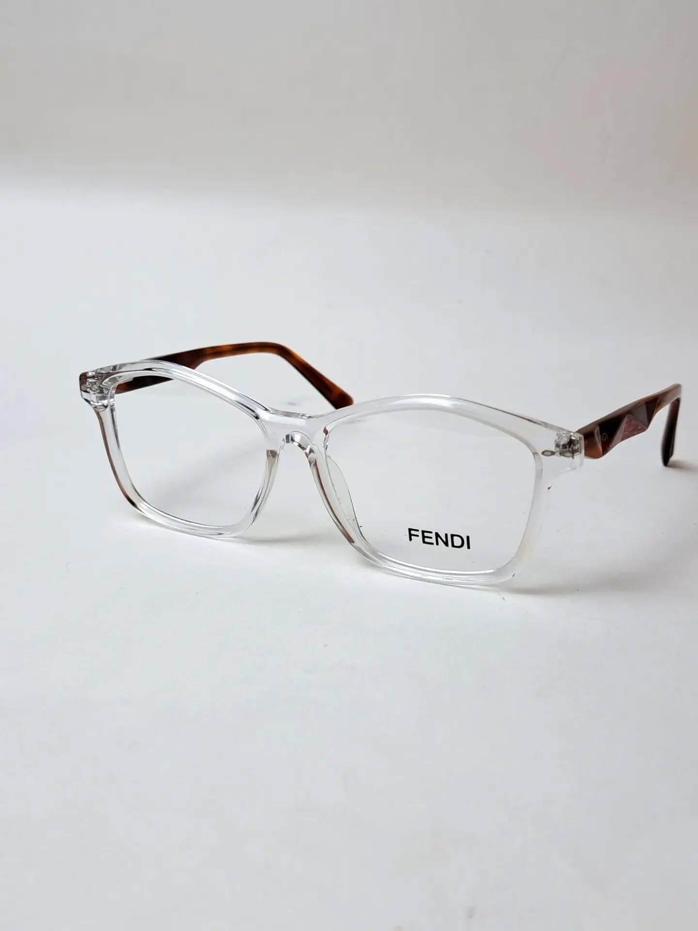 Fendi Crystal Clear Square Eyeglasses view 2