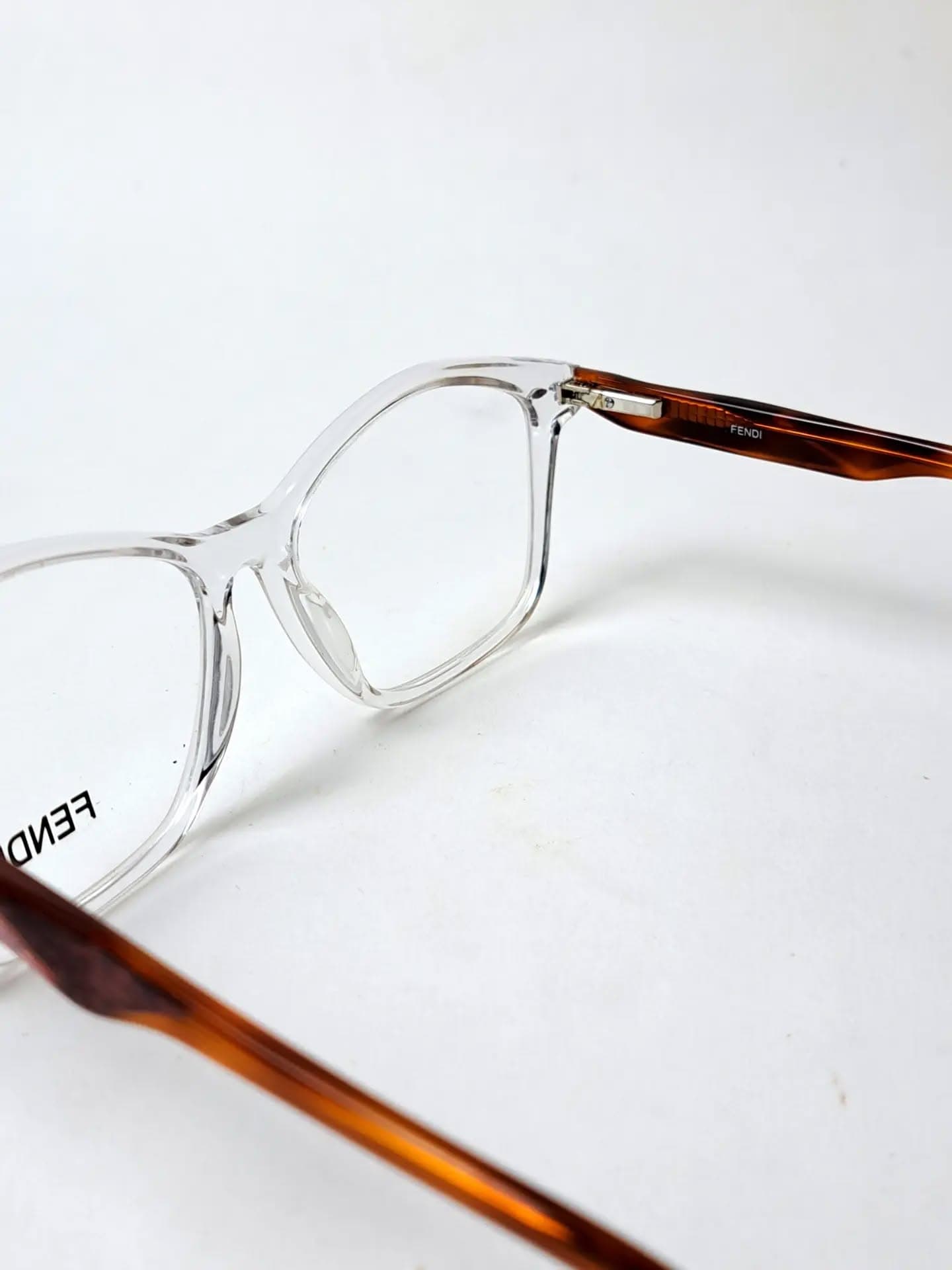 Fendi Crystal Clear Square Eyeglasses view 5