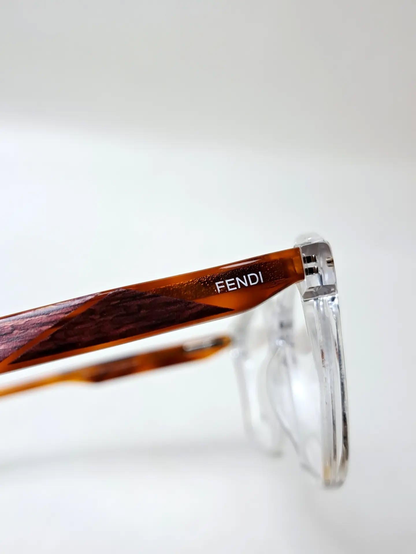 Fendi Crystal Clear Square Eyeglasses view 4