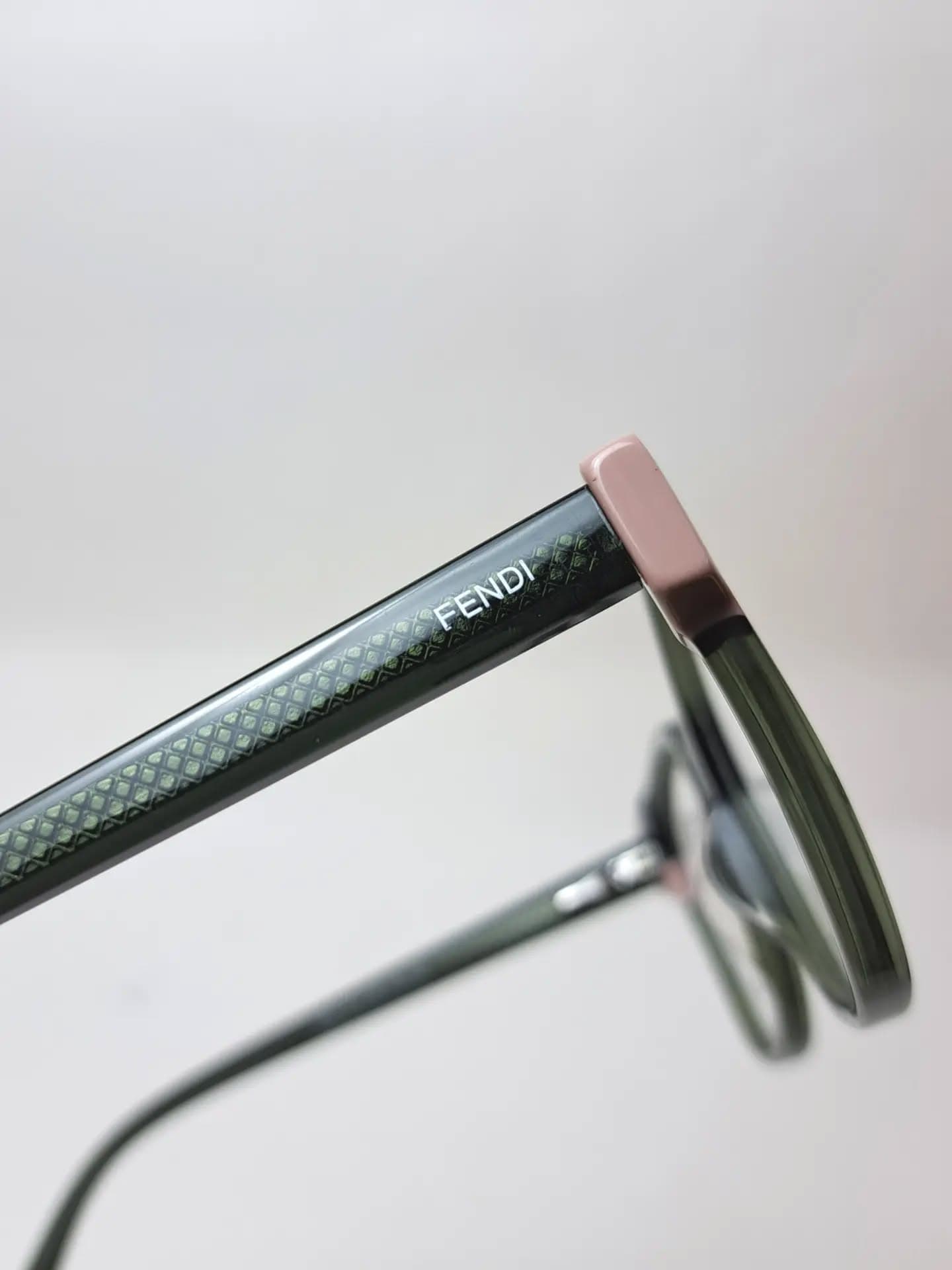 Fendi Olive Green Translucent Cat-Eye Eyeglasses view 3