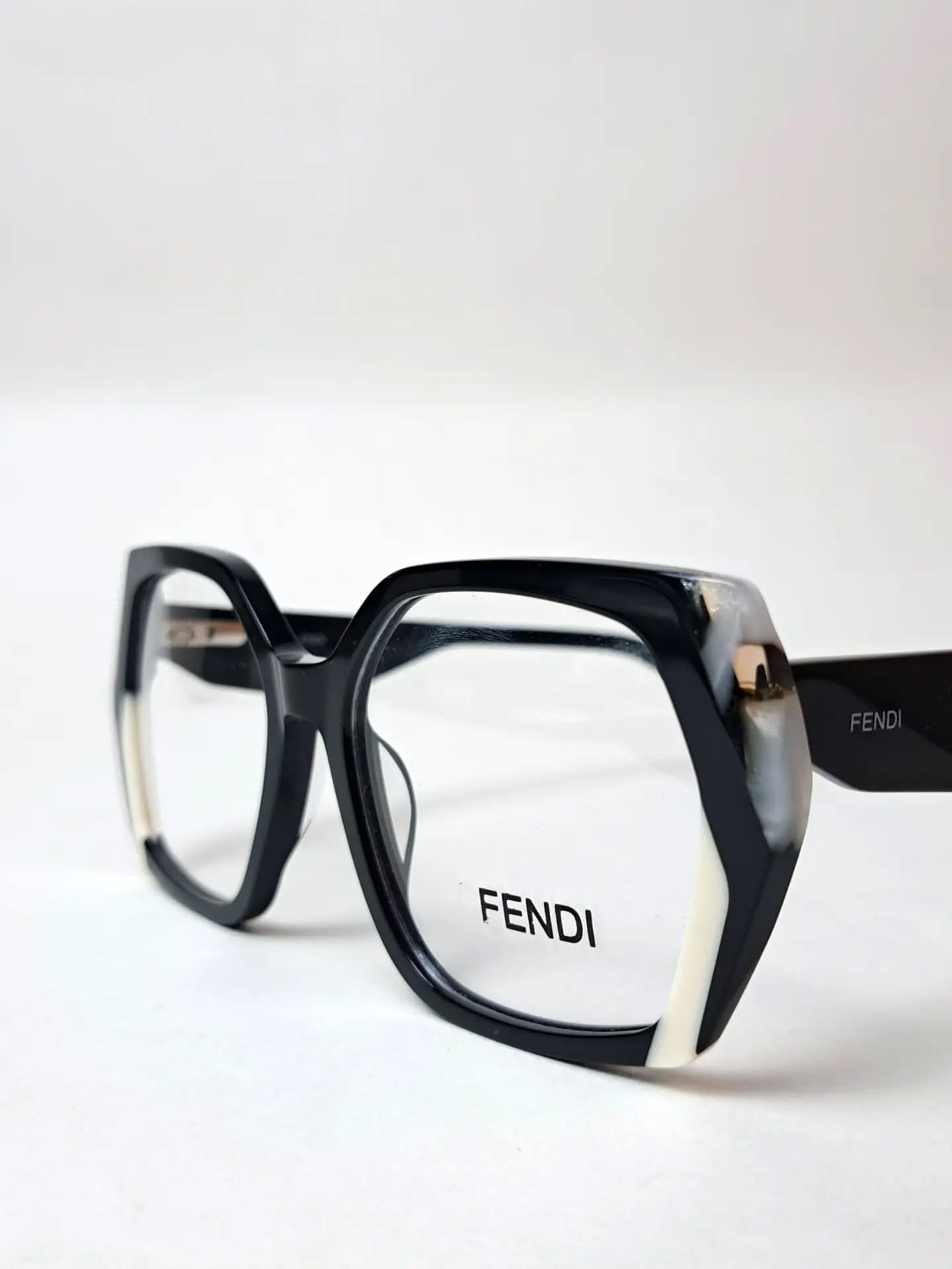 Fendi Oversized Black Geometric Eyeglasses