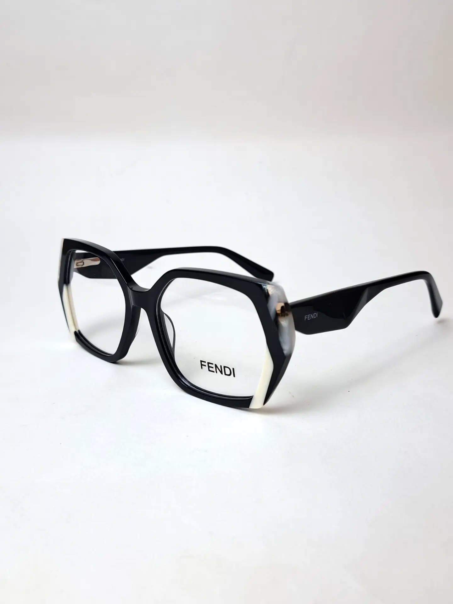 Fendi Oversized Black Geometric Eyeglasses view 2
