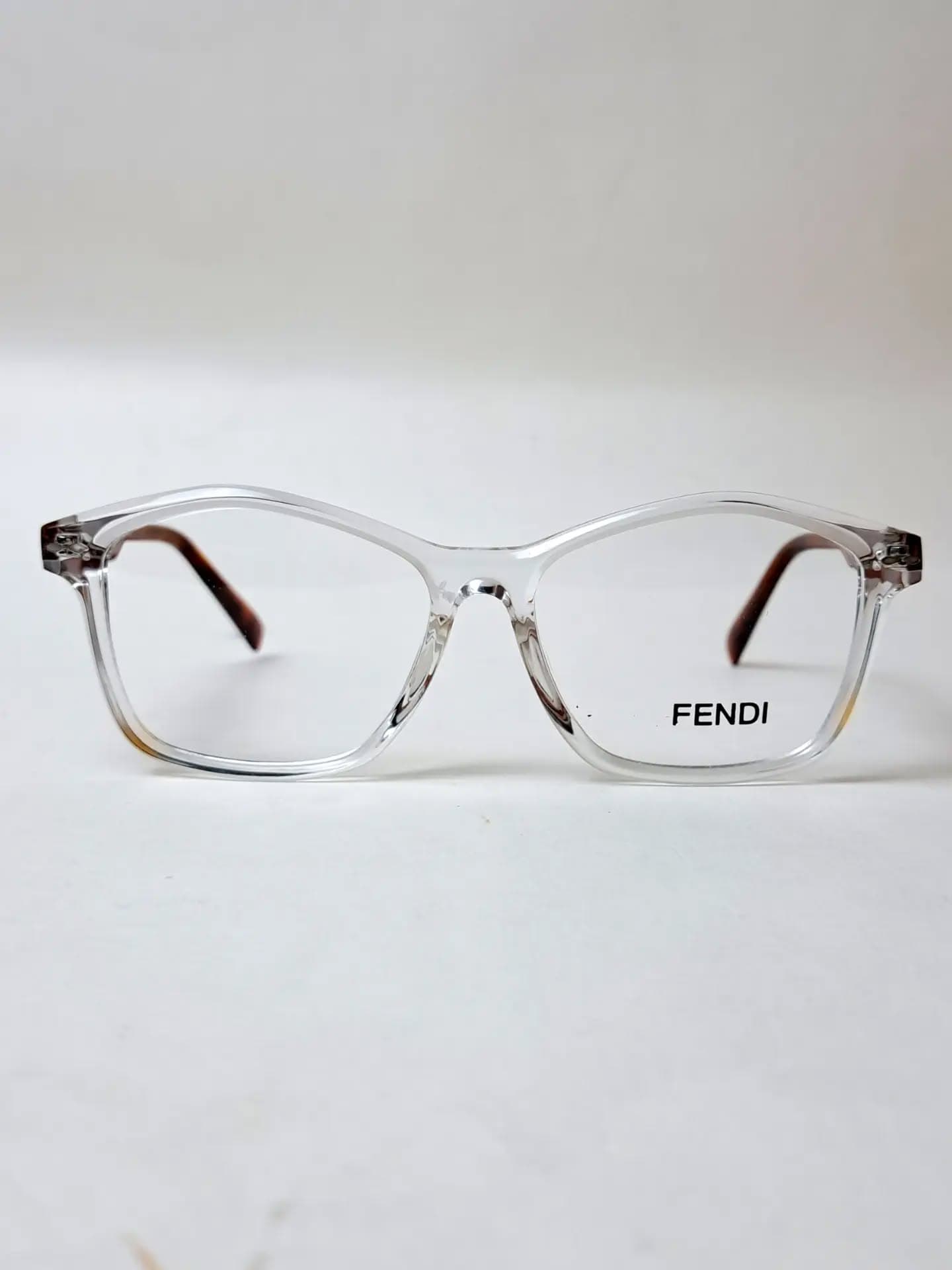 Fendi Crystal Clear Square Eyeglasses